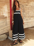 Robe Longue à Bretelles Ondulées | Été | Fluide & Élégante
