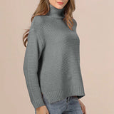 Pull col montant en maille texturée | Coupe droite | Tissu chaud | Style essentiel