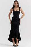 Robe Corset Drapée | Élégance Sculptée | Dentelle Florale Luxueuse