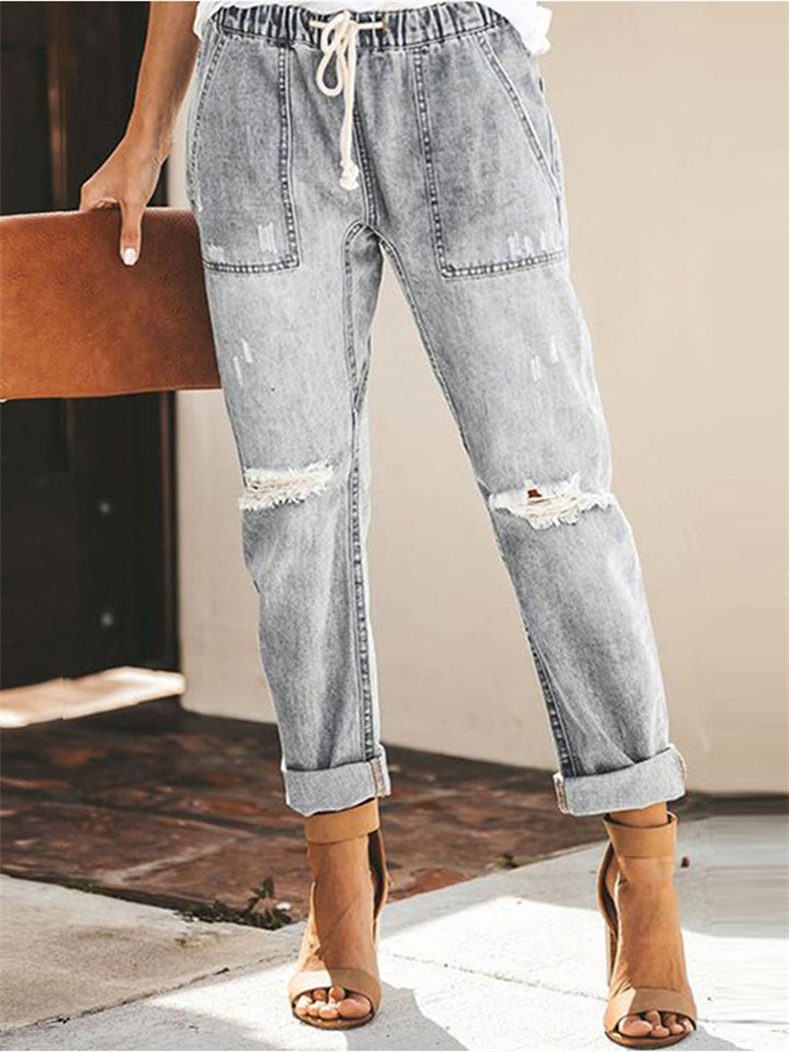 Jogging en Jean Déchiré | Coupe Décontractée | Streetwear Casual