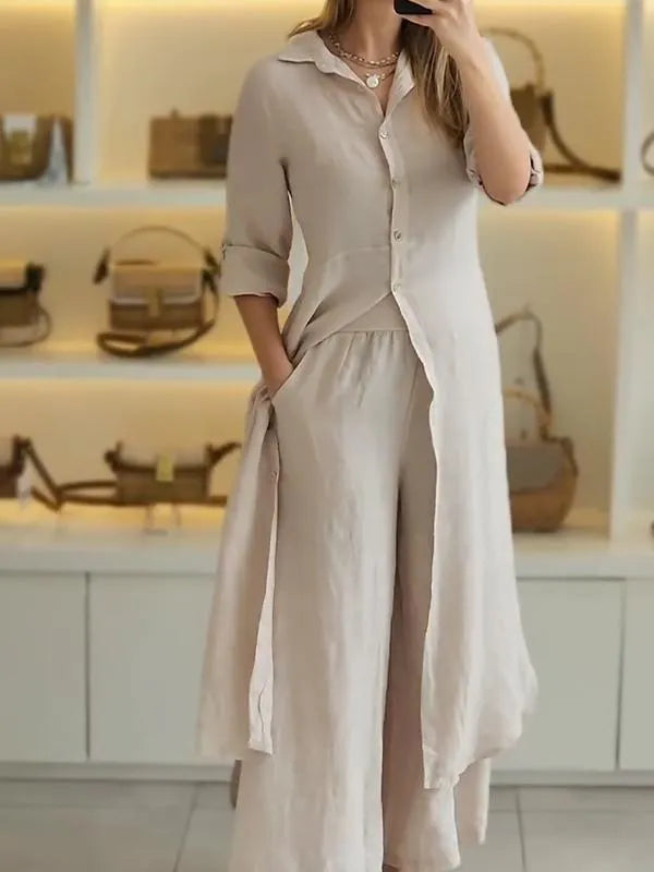Ensemble en Lin | Élégant & Décontracté | Parfait pour l'Été et les Looks Chic Décontractés