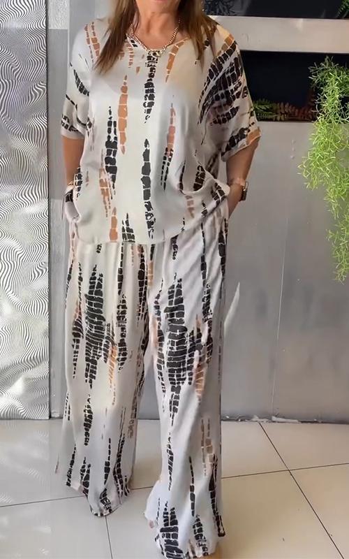 Ensemble Large Imprimé | Coupe Décontractée | Léger & Stylé