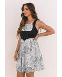 Robe Courte à Empiècement Paisley | Coton Mélangé | Bohème et Féminine