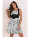 Robe Courte à Empiècement Paisley | Coton Mélangé | Bohème et Féminine