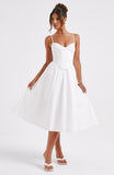 Robe Midi Corset Blanche | Élégante & Féminine | Parfaite pour les Occasions Spéciales