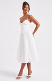 Robe Midi Corset Blanche | Élégante & Féminine | Parfaite pour les Occasions Spéciales