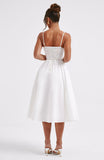 Robe Midi Corset Blanche | Élégante & Féminine | Parfaite pour les Occasions Spéciales