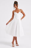 Robe Midi Corset Blanche | Élégante & Féminine | Parfaite pour les Occasions Spéciales