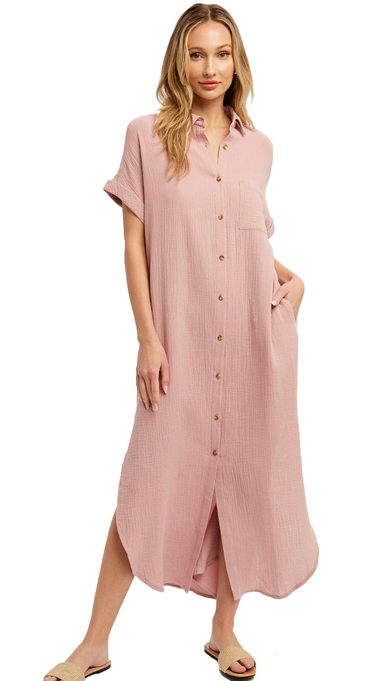 Robe chemise en lin | Blanc | Léger et confortable