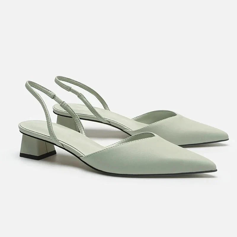 Escarpins Slingback à Bout Pointu | Talon Bloc Bas | Élégants & Polyvalents
