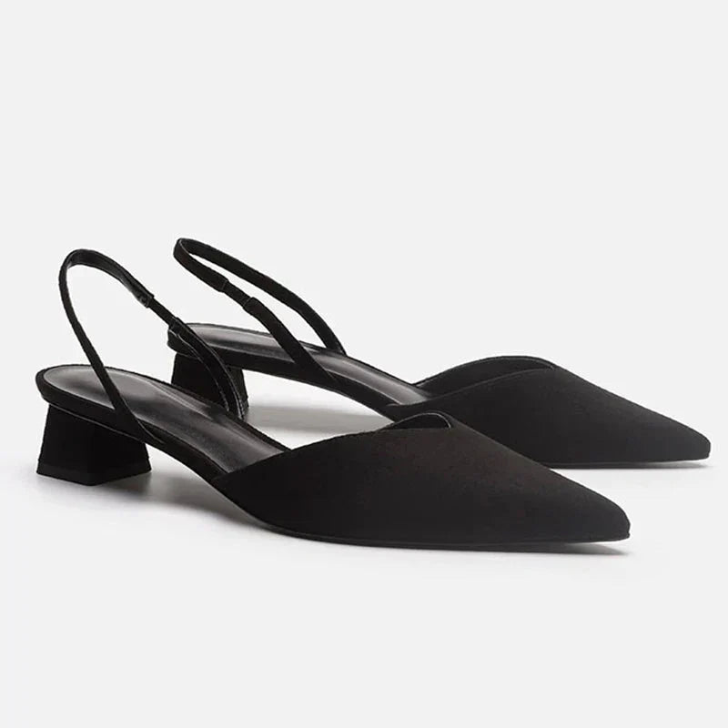 Escarpins Slingback à Bout Pointu | Talon Bloc Bas | Élégants & Polyvalents