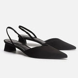 Escarpins Slingback à Bout Pointu | Talon Bloc Bas | Élégants & Polyvalents