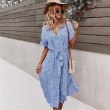 Robe Longue à Boutons | Ceinture à Nouer | Fleurie et Légère