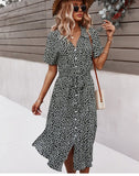 Robe Longue à Boutons | Ceinture à Nouer | Fleurie et Légère