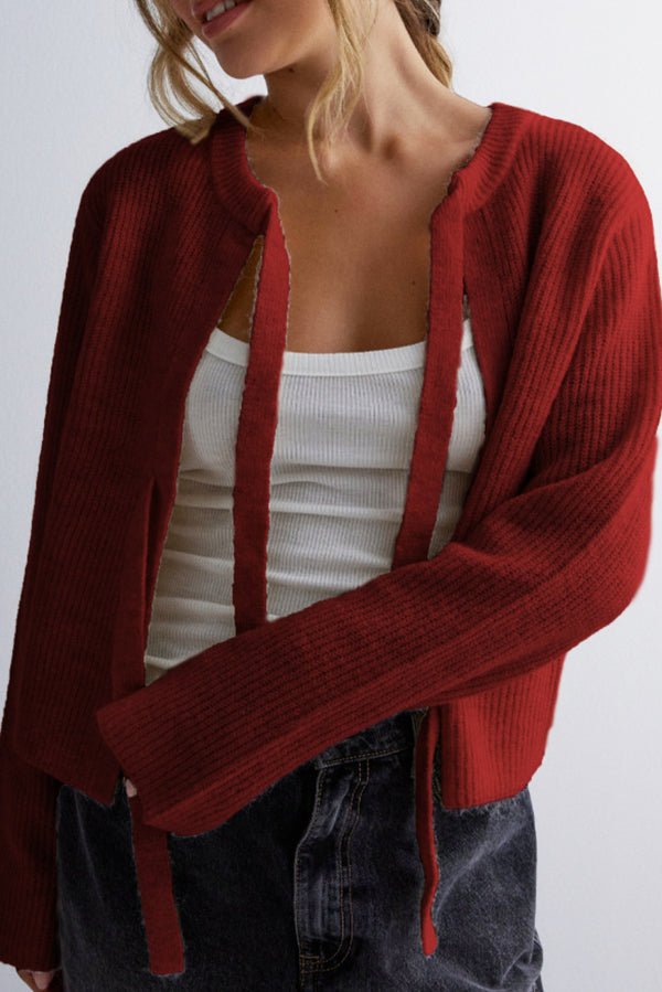 Cardigan en Maille à Liens | Chic & Confortable | Élégance Décontractée