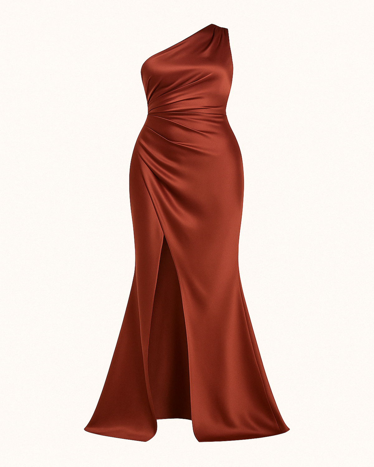 Robe Longue Satinée Asymétrique | Rouge | Glamour, Élégante et Audacieuse