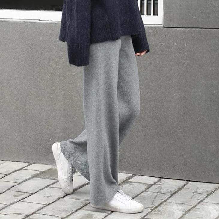 Pantalon Taille Haute en Maille | Doux & Confortable | Élégance au Quotidien