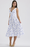 Robe Midi Fleurie | Corsage Structuré & Jupe Évasée | Élégance Fraîche