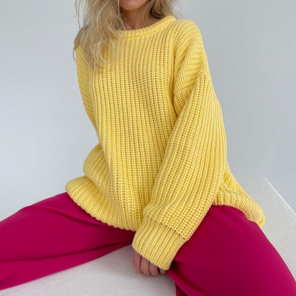 Pull Oversize Maille Épaisse | Confortable & Tendance | Parfait pour Superposer avec Style