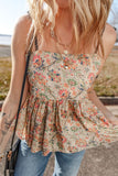 Top Camisole à Volants Fleuri | Romance Bohème | Parfait pour les Journées Ensoleillées et Détentes Estivales