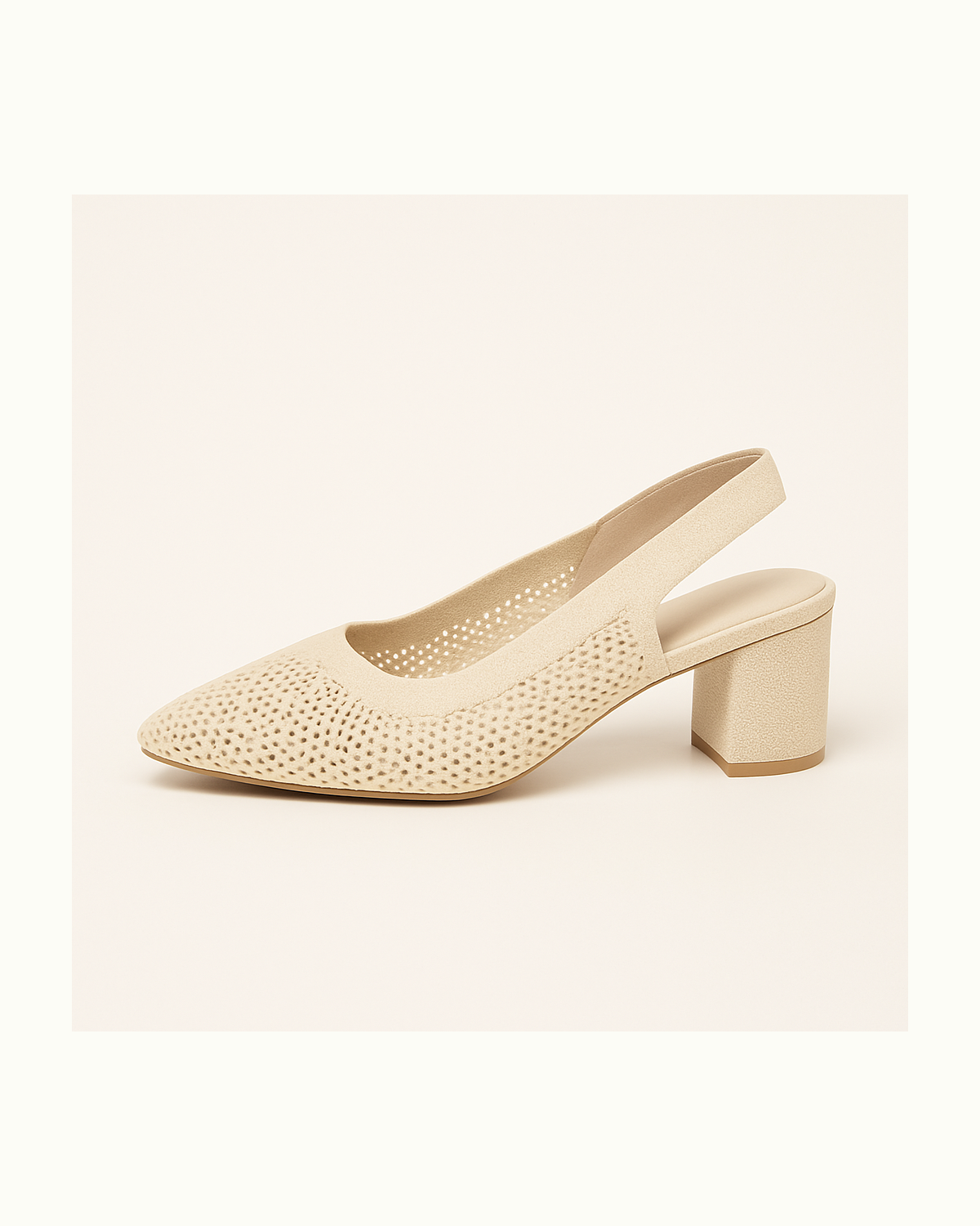 Escarpins Slingback | Maille Respirante | Talon Bloc Élégant