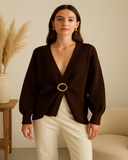 Pull Oversize à Col V | Chic & Confortable | Maille Intemporelle