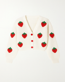 Gilet Tricoté Fraises | Doux | Mignon & Confortable