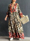 Robe Longue Bohème | Fluide | Imprimé Tropical Léger