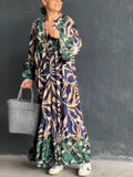 Robe Longue Bohème | Fluide | Imprimé Tropical Léger