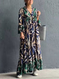 Robe Longue Bohème | Fluide | Imprimé Tropical Léger