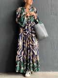 Robe Longue Bohème | Fluide | Imprimé Tropical Léger