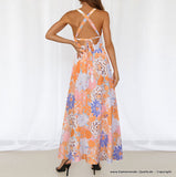 Robe Longue Fleurie à Col Halter | Légère & Aérienne | Parfaite pour l’Été