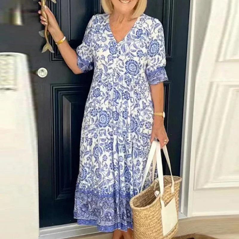 Robe Midi Fleurie | Élégante | Légère & Aérée