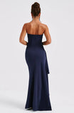 Robe Longue Bustier | Coupe Sculptée | Drapé Élégant